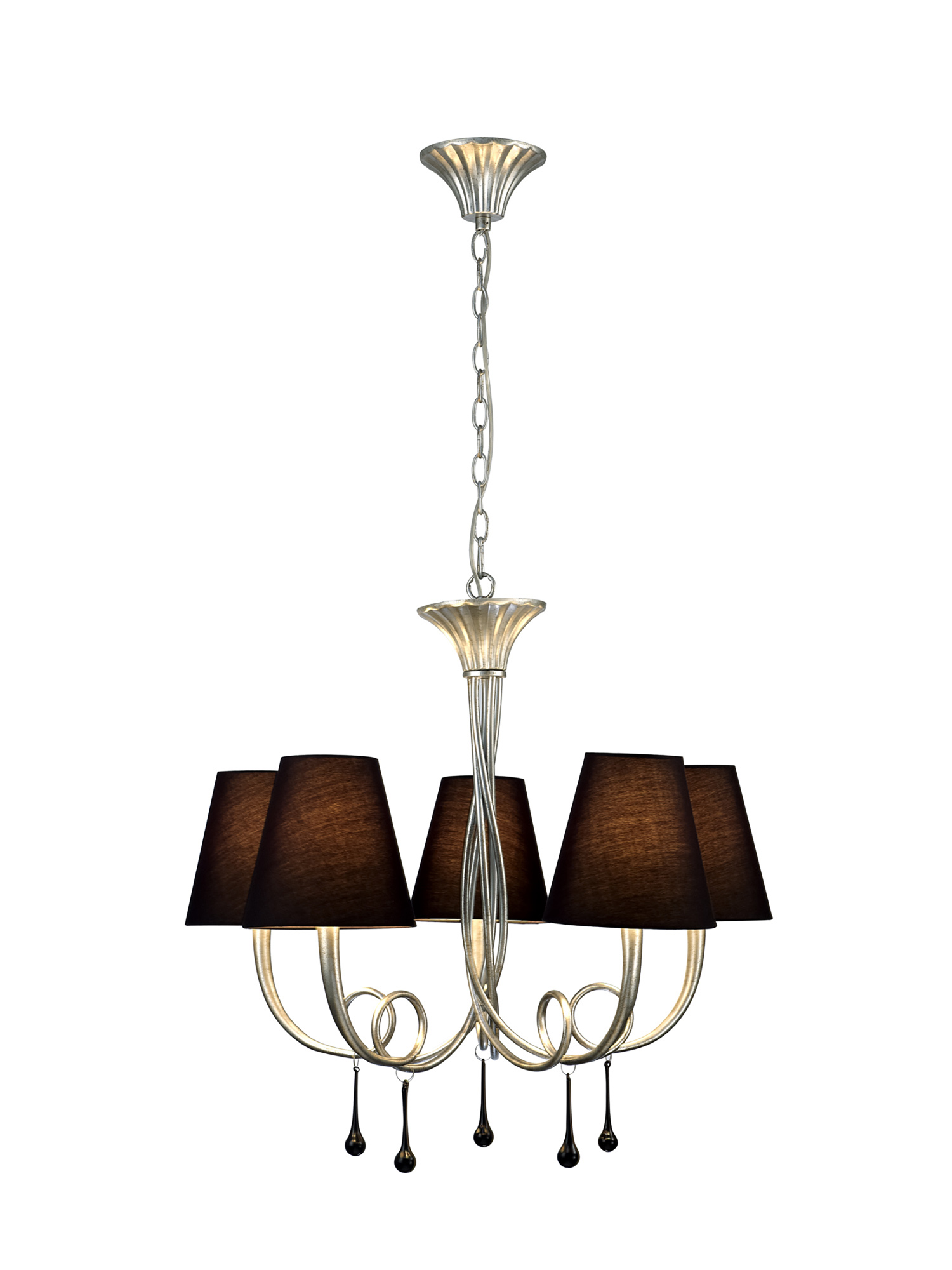 Paola Silver-Black Ceiling Lights Mantra Multi Arm Fittings